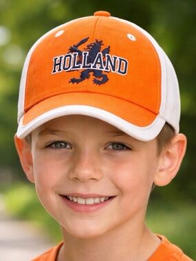 NWOT INPROMO Youth Holland Orange/White Adjustable Baseball Cap